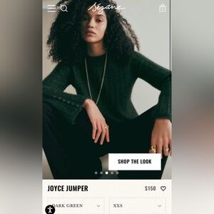 NWT Sezane Dark Green Joyce Jumper